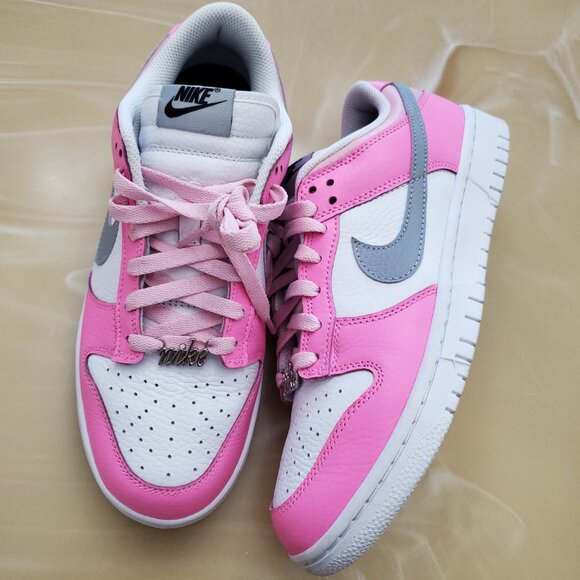 Nike Dunk Low Unlocked By You ID Custom Shoes Pink/White Men's 8.5 Women's 10 - Picture 3 of 11